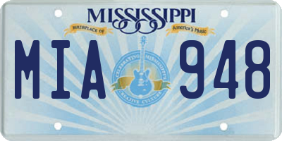 MS license plate MIA948