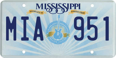 MS license plate MIA951