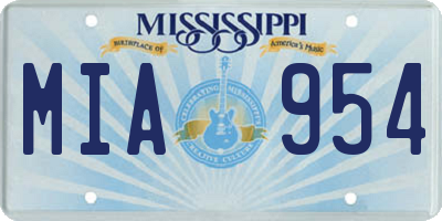 MS license plate MIA954