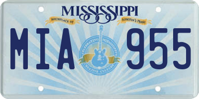MS license plate MIA955