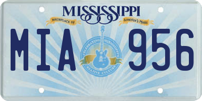 MS license plate MIA956