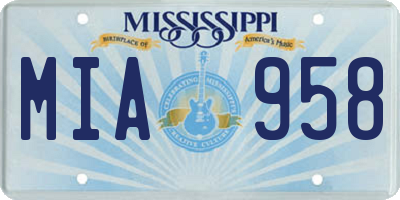 MS license plate MIA958