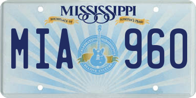 MS license plate MIA960