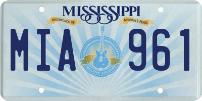 MS license plate MIA961