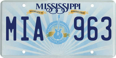 MS license plate MIA963