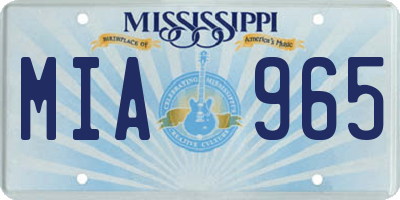 MS license plate MIA965