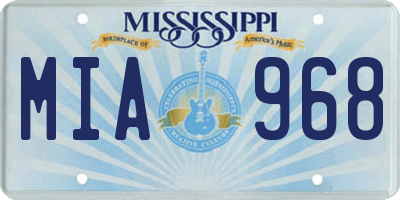 MS license plate MIA968