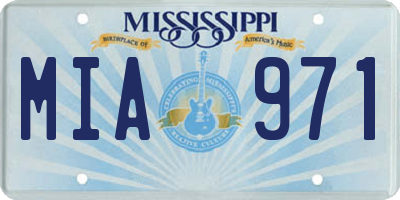 MS license plate MIA971