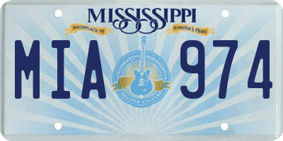 MS license plate MIA974