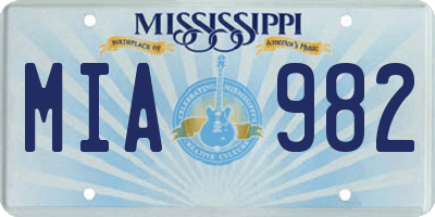 MS license plate MIA982