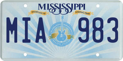 MS license plate MIA983