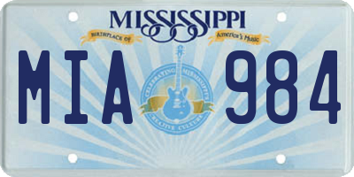 MS license plate MIA984