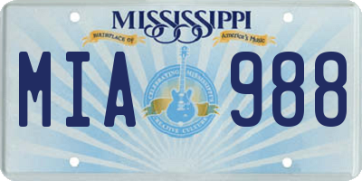 MS license plate MIA988