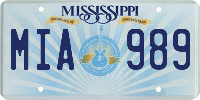 MS license plate MIA989