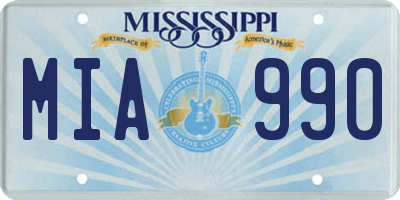 MS license plate MIA990