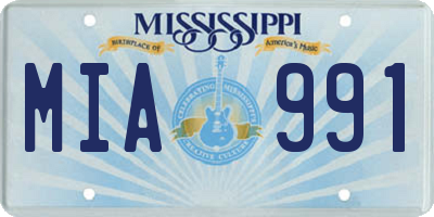 MS license plate MIA991
