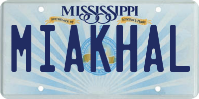 MS license plate MIAKHAL