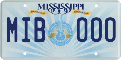 MS license plate MIB000