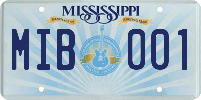 MS license plate MIB001