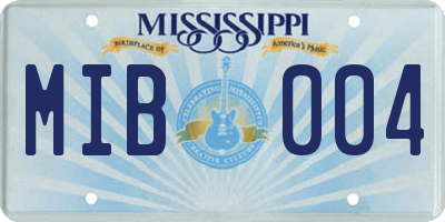 MS license plate MIB004