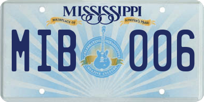MS license plate MIB006