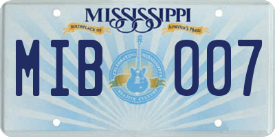 MS license plate MIB007