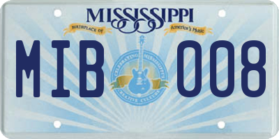 MS license plate MIB008