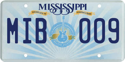 MS license plate MIB009
