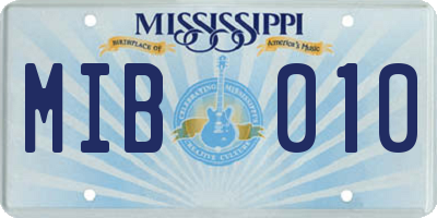 MS license plate MIB010