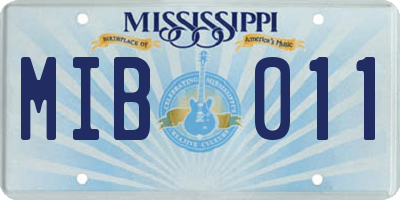 MS license plate MIB011