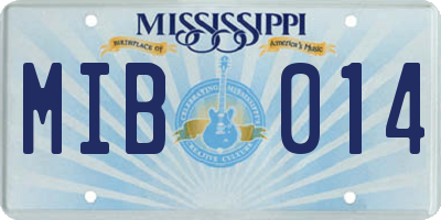 MS license plate MIB014