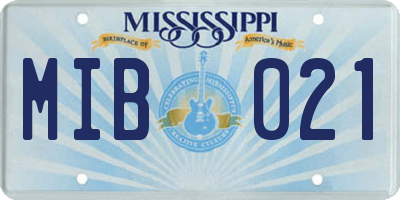 MS license plate MIB021