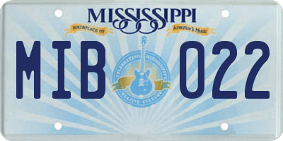 MS license plate MIB022