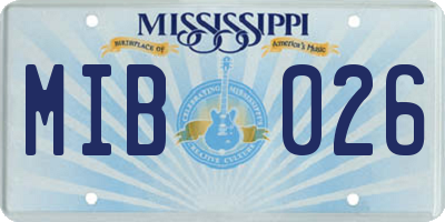 MS license plate MIB026