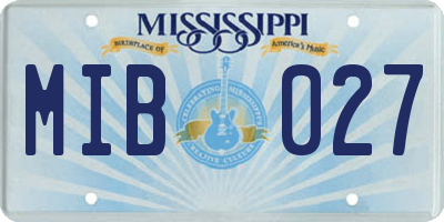 MS license plate MIB027