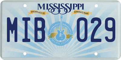 MS license plate MIB029