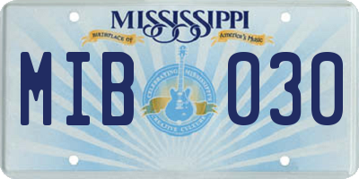 MS license plate MIB030