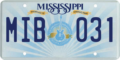 MS license plate MIB031