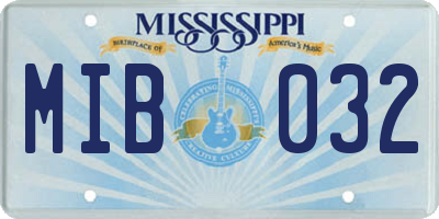 MS license plate MIB032