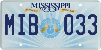 MS license plate MIB033