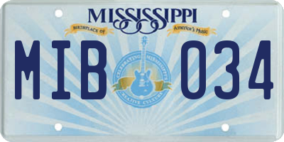 MS license plate MIB034