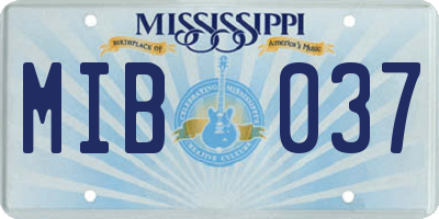 MS license plate MIB037