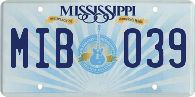 MS license plate MIB039