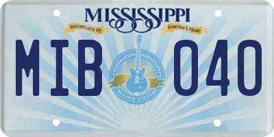 MS license plate MIB040