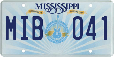 MS license plate MIB041