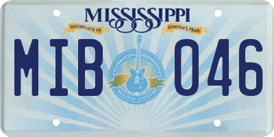 MS license plate MIB046