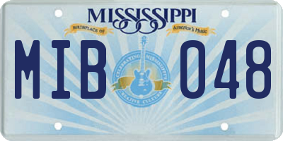 MS license plate MIB048