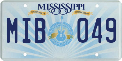 MS license plate MIB049