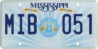 MS license plate MIB051