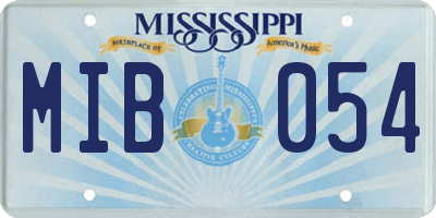 MS license plate MIB054